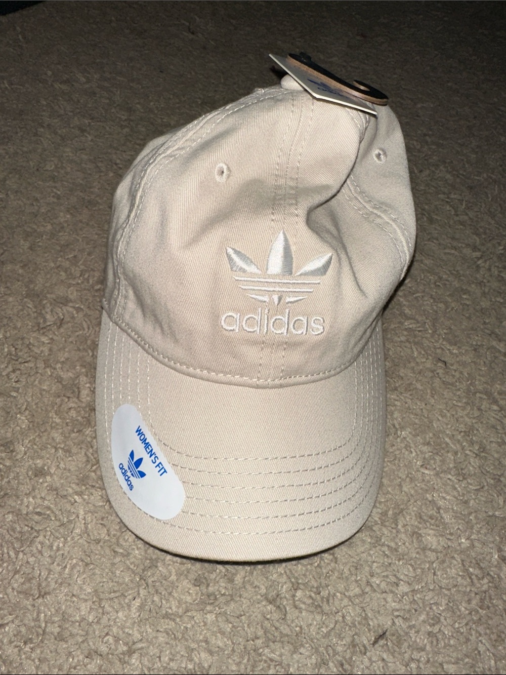 adidas Cream Trefoil Cap with Embroidered Logo